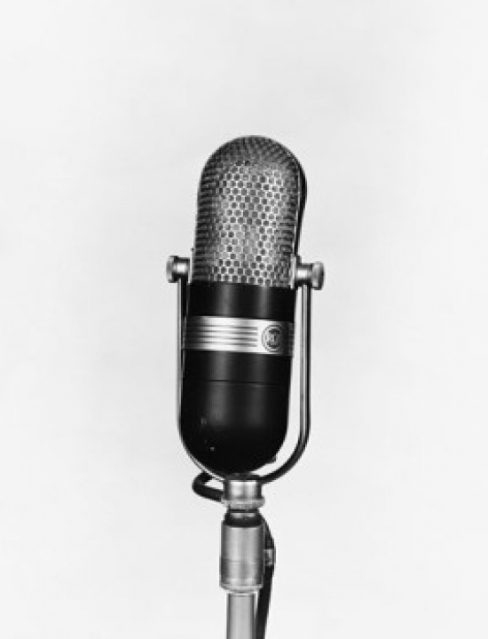 Close-Up of a Microphone Poster Print - 18 x 24 in.