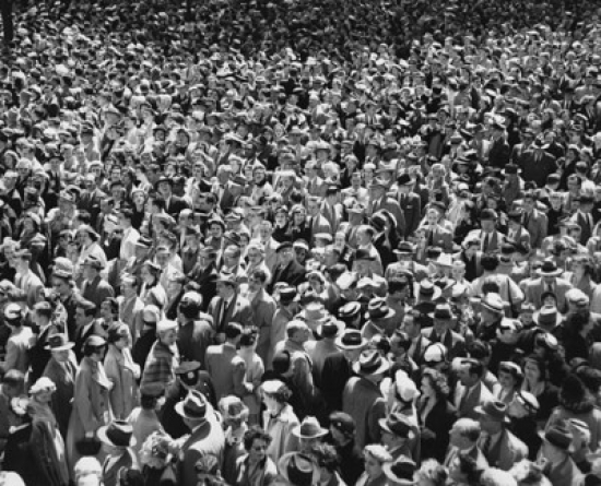 High Angle View of a Crowd Poster Print - 18 x 24 in.