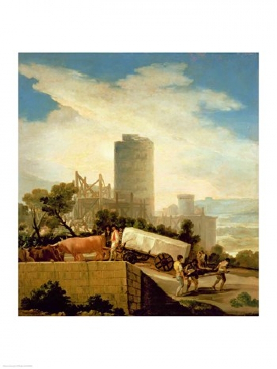 Picture of Posterazzi BALXIR209256LARGE Transporting A Stone Block Poster Print by Francisco De Goya - 24 x 36 in. - Large