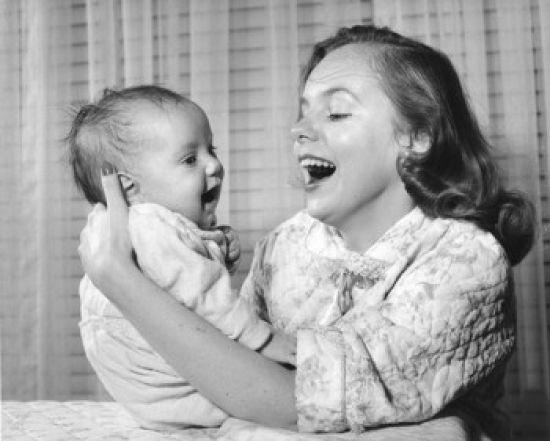 Mother Playing with Baby Poster Print - 18 x 24 in.