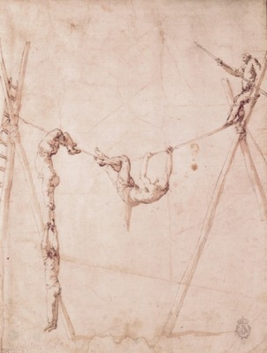 Acrobats on a Loose Wire Ribera Jusepe De 1591-1652 Spanish Poster Print - 18 x 24 in.