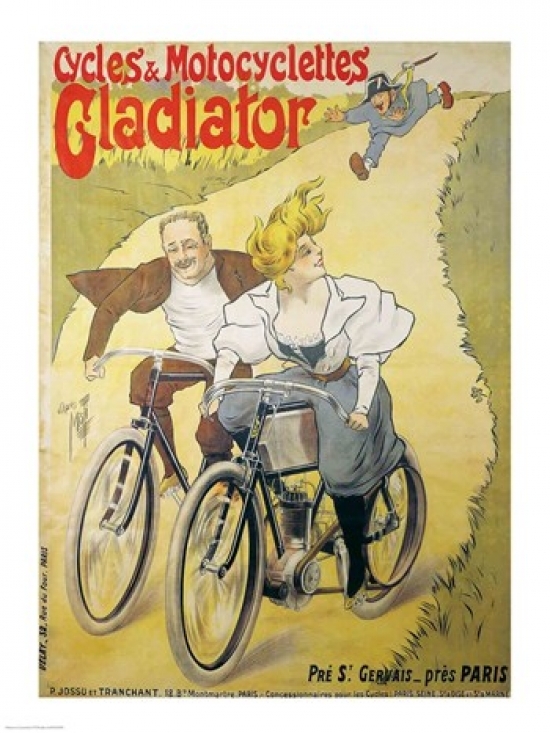 Picture of Posterazzi BALXIR209978LARGE Poster Advertising Gladiator Bicycles & Motorcycles Poster Print - 24 x 36 in. - Large