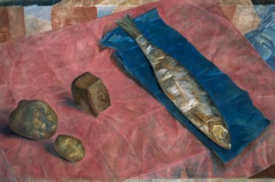 Still Life with a Herring 1918 Kuzma Petrov-Vodkin 1878-1939 Russian Russian State Museum St Petersburg Poster Print - 18 x 24 in.