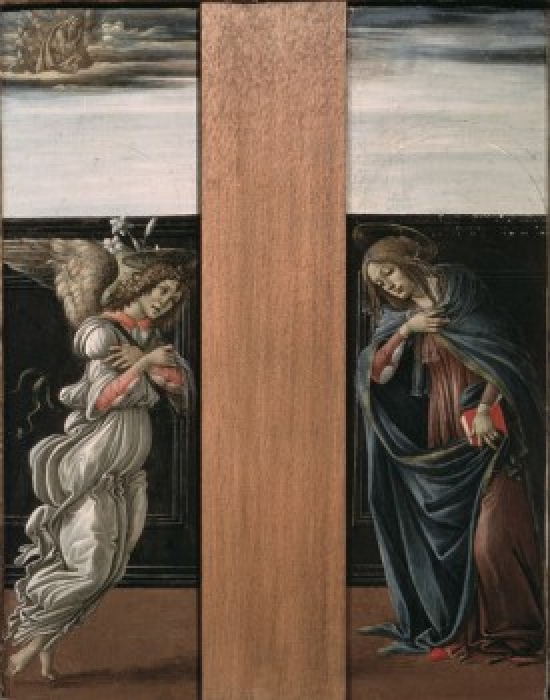Marys Annunciation Sandro Botticelli 1444-1510 Italian Oil on Board Pushkin Museum of Fine Arts Moscow Russia Poster Print - 18 x 24 in.