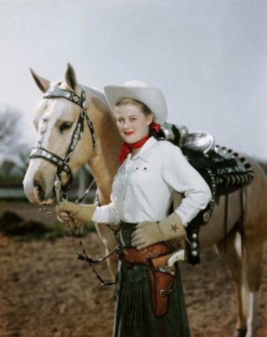 SAL307736194 Portrait of a Young Woman Holding the Reins of a Horse Poster Print - 18 x 24 in.