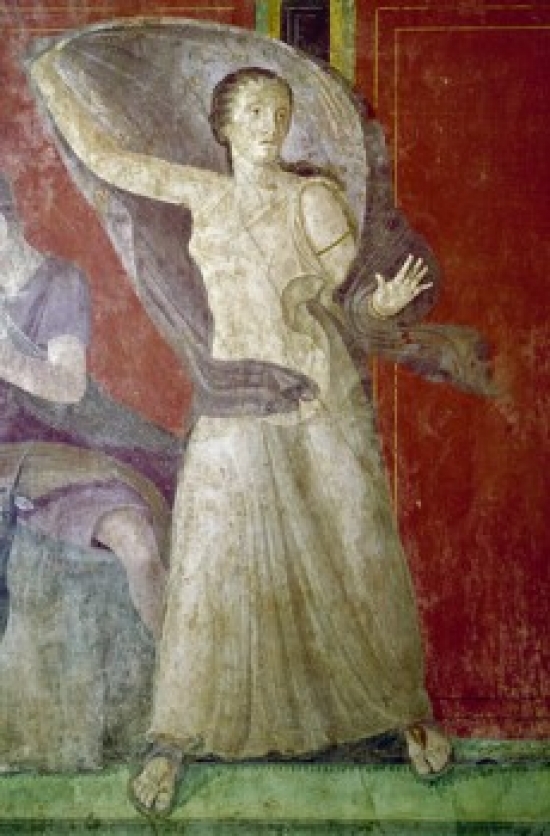 Italy Pompeii Villa of the Mysteries No. 11 Fresco Circa 60-50 B.C. Roman Art Poster Print - 18 x 24 in.