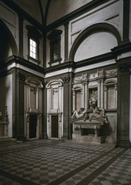 The Day & Night 1520-36 Michelangelo Buonarroti 1475-1564 Italian Marble Sculpture Medici Chapel Florence Poster Print - 18 x 24 in.