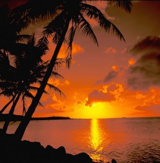 Ocean View at Sunset Australia Poster Print by Bill Bachmann - 22 x 22 in.