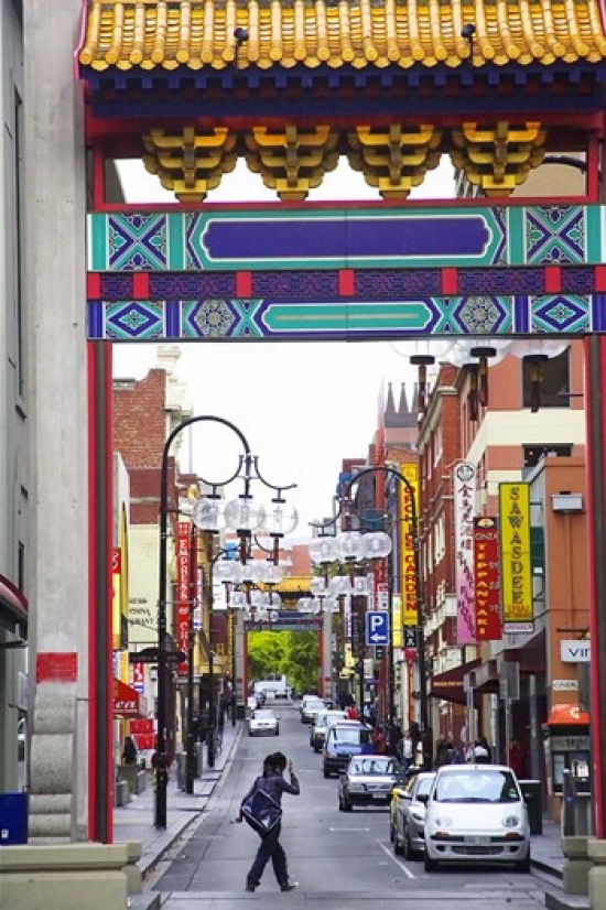 PDDAU01DWA1221 Chinatown Little Bourke Street Melbourne Victoria Australia Poster Print by David Wall - 17 x 26 in.