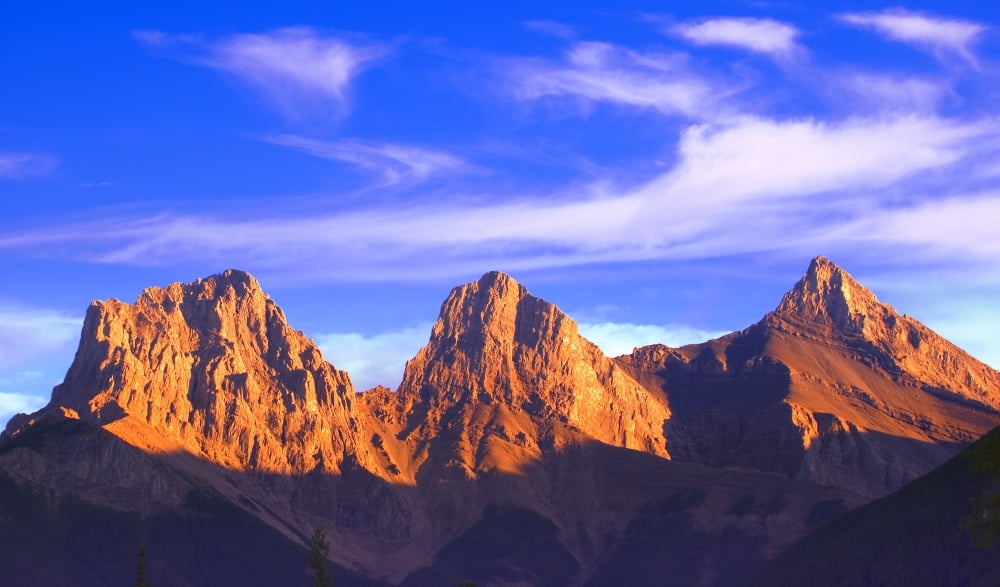 Three Sisters Mountain Canmore Alberta Canada Poster Print by Carson Ganci - 18 x 10