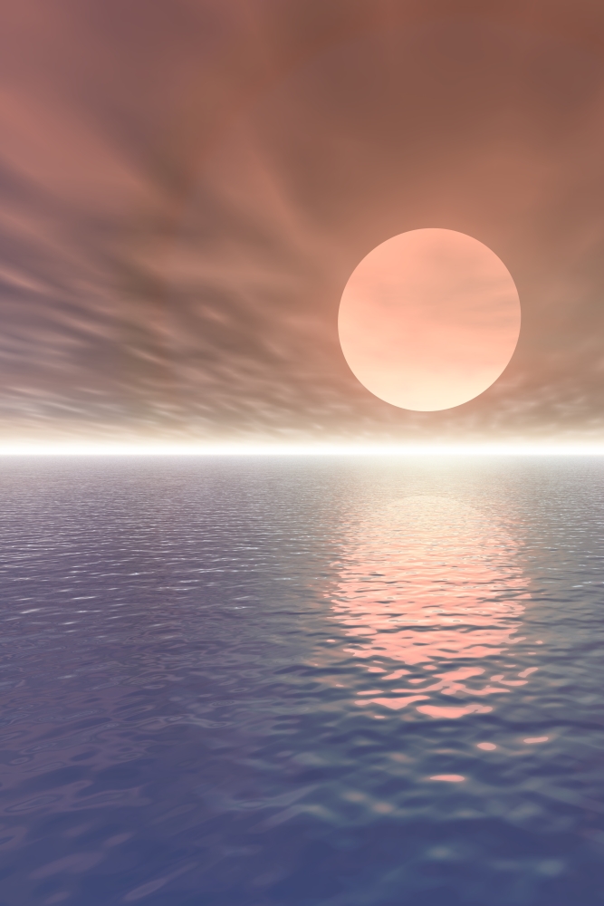 DPI1790985LARGE Illustrated Sun Over A Seascape Poster Print by Paul Sale, 26 x 40 - Large