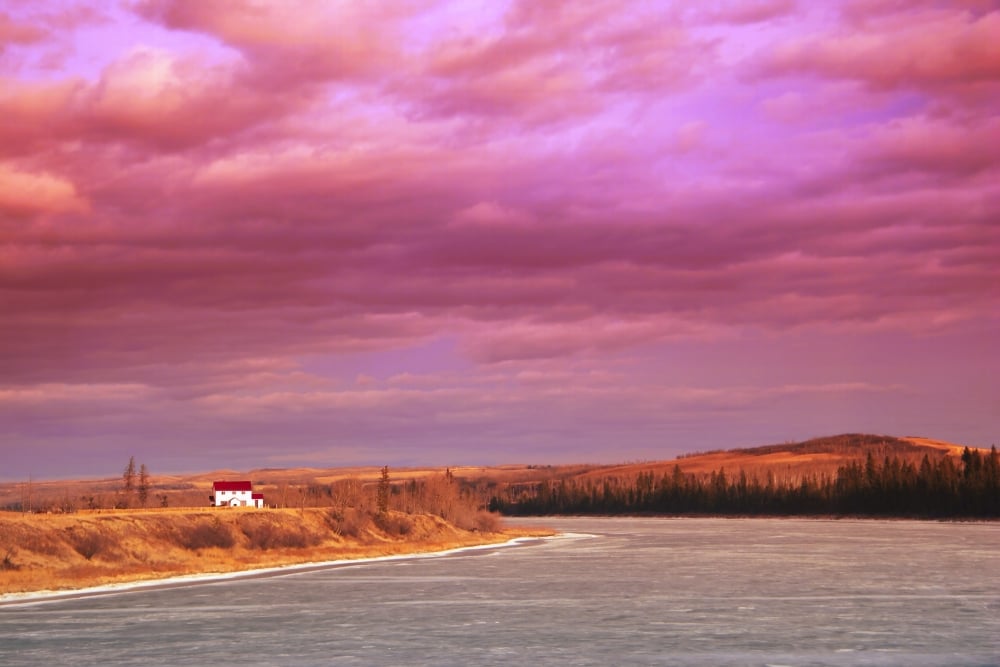 Sunset Over A River Poster Print by Stephen Kiers, 34 x 22 - Large