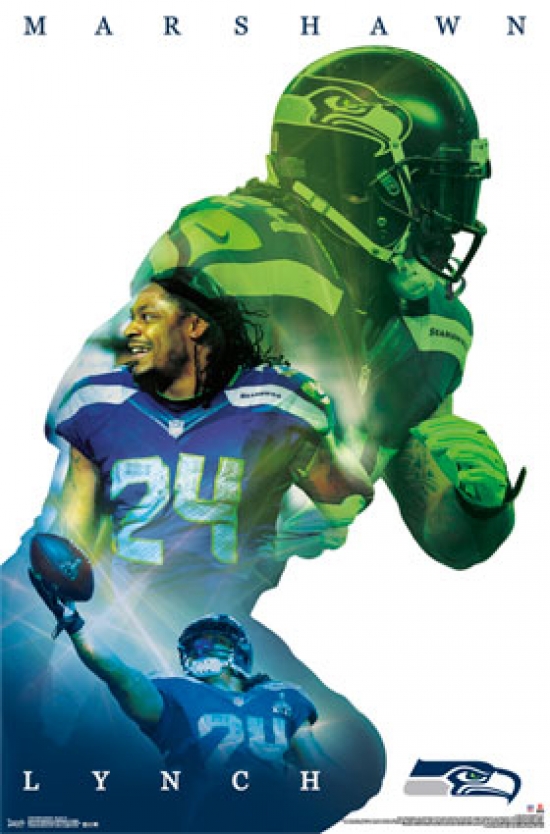 Seattle Seahawks - M Lynch 15 Poster Print - 24 x 36 in.