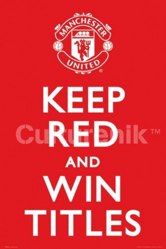 Manchester United Keep Red Poster Print - 36 x 24 in.