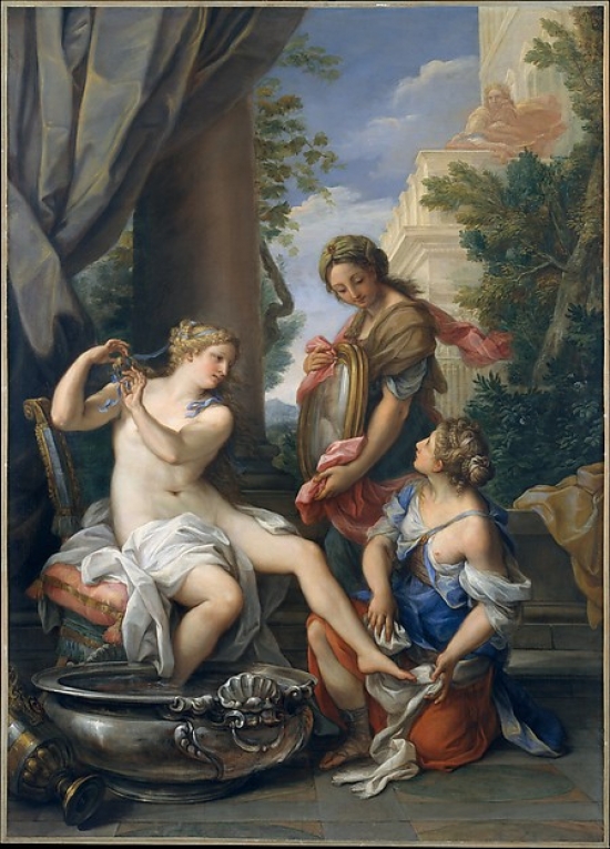 Bathsheba at Her Bath Poster Print by Giuseppe Bartolomeo Chiari - 18 x 24 in.