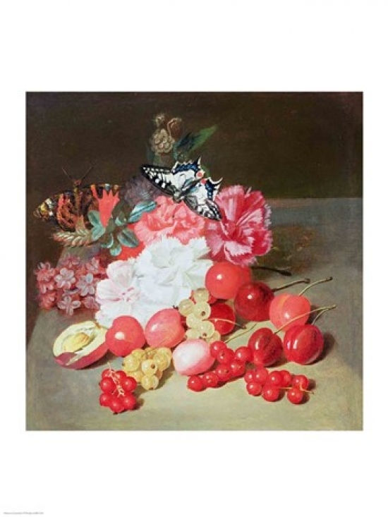 Still Life with Butterflies Poster Print by Louis-Leopold Boilly - 24 x 36 in. - Large
