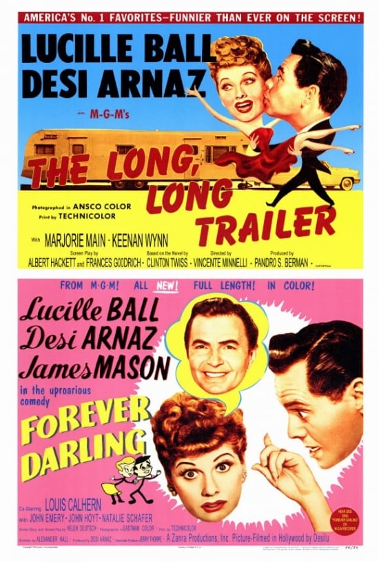 MOVAF1186 The Long Long Trailer & Forever Darling Movie Poster - 27 x 40 in.