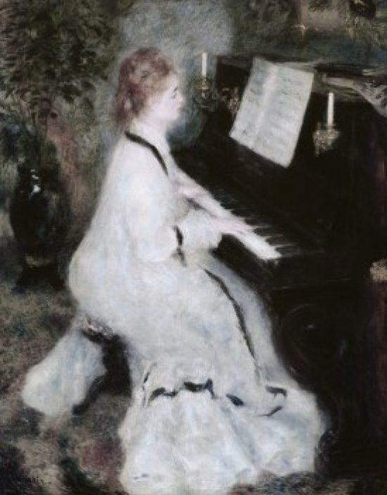 At the Piano Pierre Auguste Renoir 1841-1919 French Oil on Canvas Art Institute of Chicago Illinois USA Poster Print - 18 x 24 in.