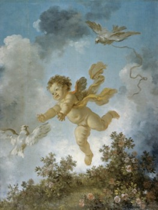 SAL900104839 Love Reaching for a Dove Jean Honor Fragonard 1732-1806 French Poster Print - 18 x 24 in.