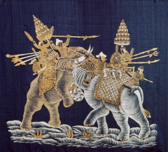Duelling War Elephants Surint Limatibul Poster Print - 18 x 24 in.
