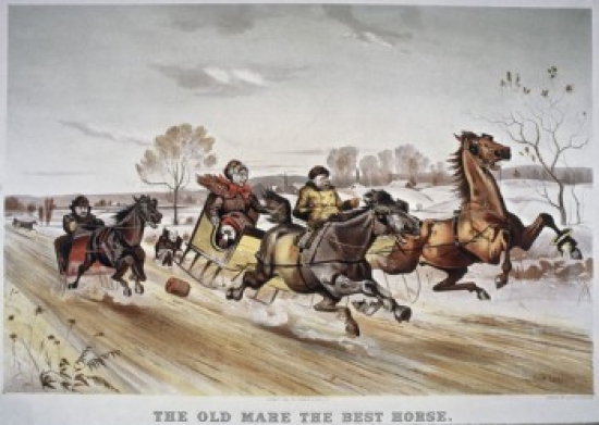 SAL9001254 The Old Mare the Best Horse Currier & Ives Active 1857-1907 American Color Lithograph Library of Congress Poster Print - 18 x 24 in.