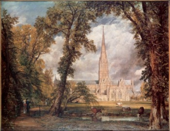 Salisbury Cathedral 1826 John Constable 1776-1837 British Oil on Canvas Frick Collection New York City Poster Print - 18 x 24 in.
