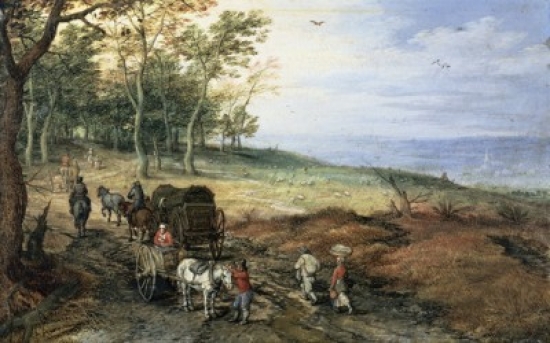 SAL900142129 A Wooded Landscape with Travelers Jan Bruegel the Elder 1568-1625 Flemish Poster Print - 18 x 24 in.