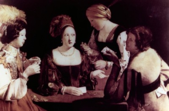 SAL90064994 The Card-Sharp with the Ace of Diamonds by Georges de La Tour Oil on Canvas C 1636-38 1593-1652 France Paris Poster Print - 18 x 24 in.