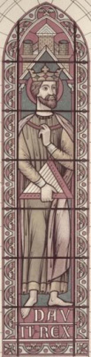 King David 13th C. Stained Glass Poster Print - 18 x 24 in.