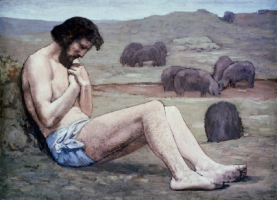 The Prodigal Son C. 1879 Pierre Puvis de Chavannes 1824-1898 French Oil on Canvas National Gallery of Art Washington DC Poster Print - 18 x 24 in.