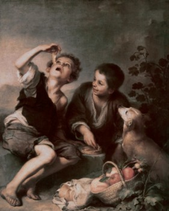 SAL9009030 The Pie Eating Bartolome Esteban Murillo 1617-1682 Spanish Poster Print - 18 x 24 in.