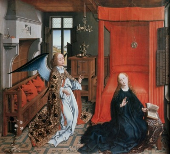 The Annunciation No. 2 C1425-30 Rogier Van Der Weyden Ca 1399-1464 Netherlandish Musee Du Louvre Paris France Poster Print - 18 x 24 in.
