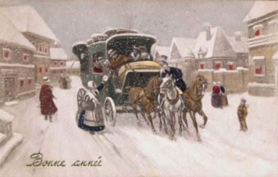 Bonne Annee Ca. 1900 Illustration Poster Print - 18 x 24 in.