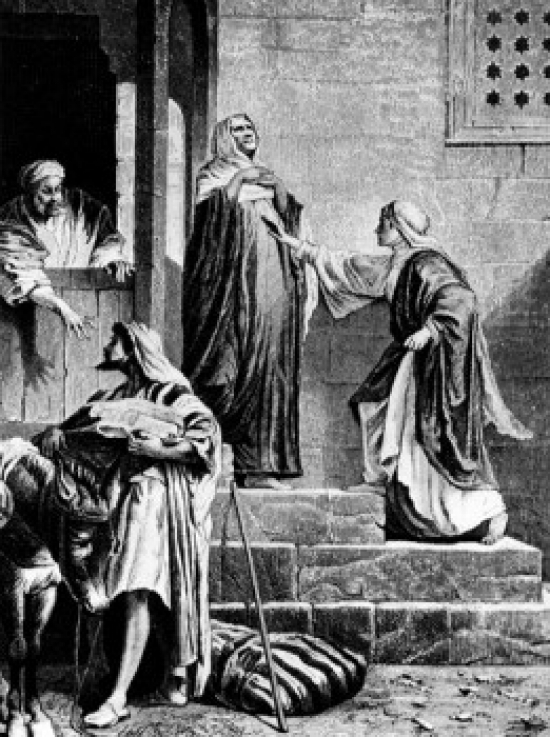Old Testament Scene Engraving Poster Print - 18 x 24 in.