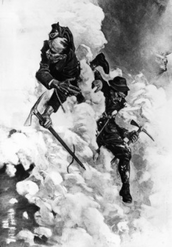 A Tragic Accident Two S Caught in an Avalanche by Unknown Artist Poster Print - 18 x 24 in.