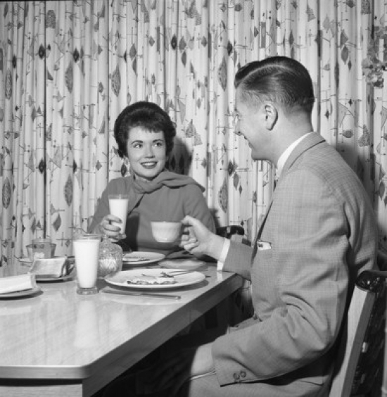 Young Couple Having Supper Poster Print - 18 x 24 in.