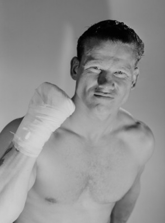 Young Man in Boxing Stance Poster Print - 18 x 24 in.