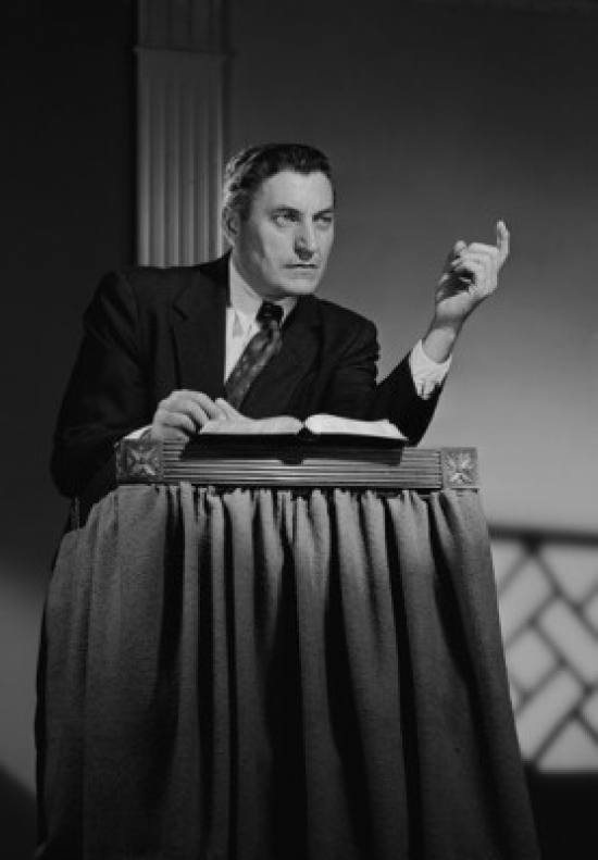 Preacher at Lectern Poster Print - 18 x 24 in.