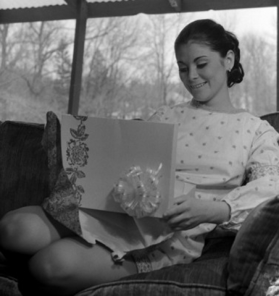 Young Woman Watching Gift Poster Print - 18 x 24 in.