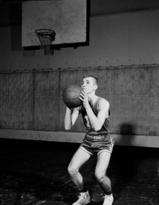 Man Playing Basketball Poster Print - 18 x 24 in.