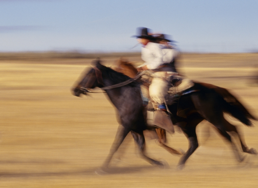 Cowboys Racing Horses Poster Print by Natural Selection Craig Tuttle, 17 x 13