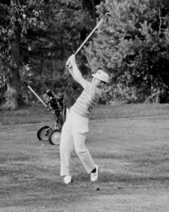 Man Playing Golf Poster Print - 18 x 24 in.