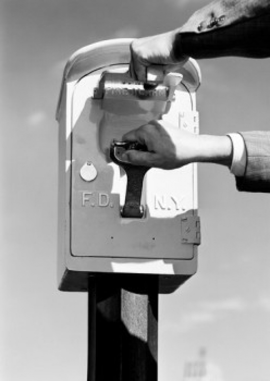 Fire Alarm Being Activated Poster Print - 18 x 24 in.