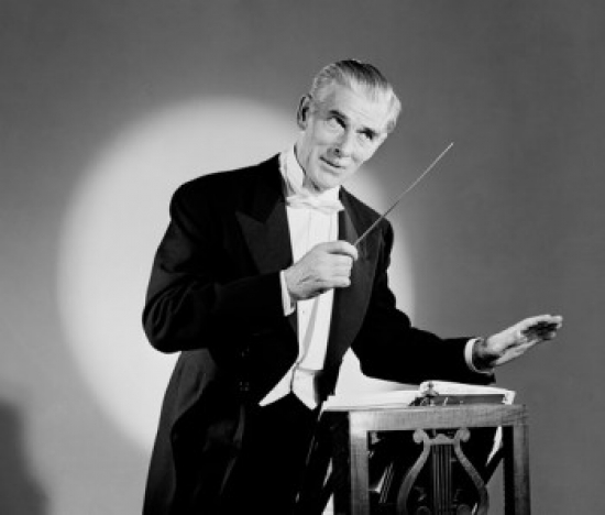 Senior Conductor During Concert Poster Print - 18 x 24 in.