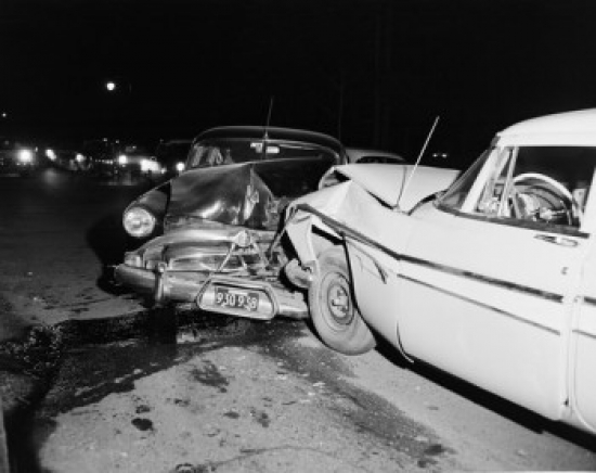 USA Massachusetts Car Crash Aftermath Poster Print - 18 x 24 in.