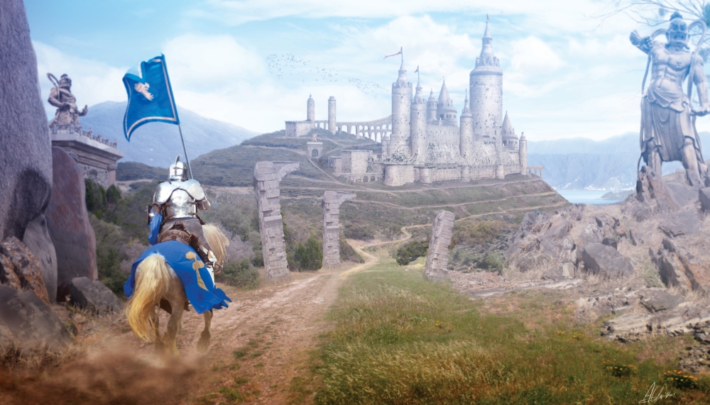 PAIAC013 Knights Journey Poster Print by Anthony Christou - 28 x 16 in.