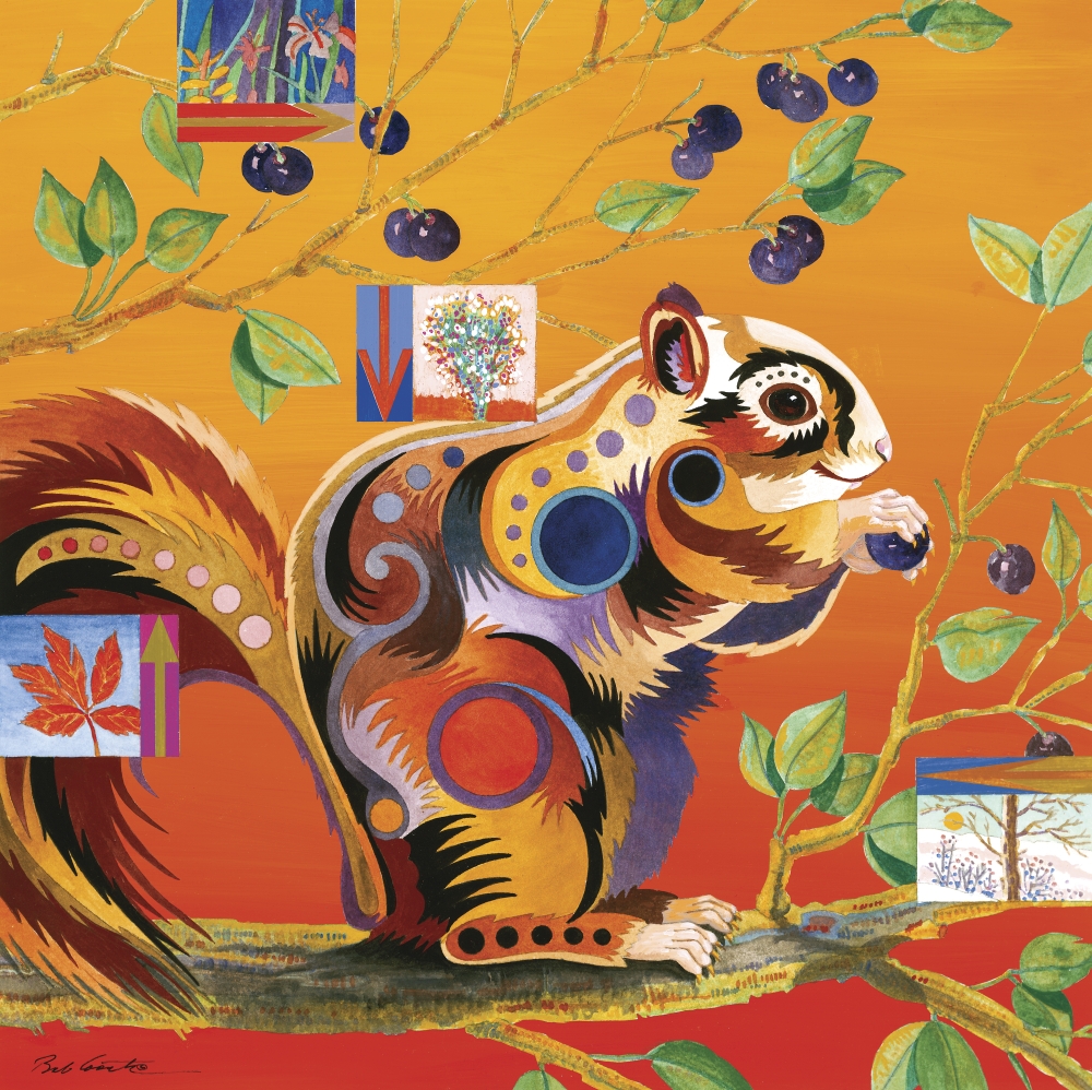 Squirreling Away Poster Print by Bob Coonts - 30 x 30 in.