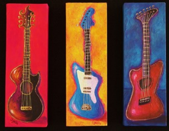 Three Guitars Poster Print by Debra Ozello - 20 x 16 in.
