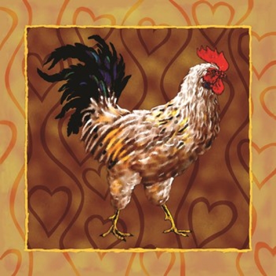 Rooster 2 Poster Print by Jeff Maraska - 12 x 12 in.