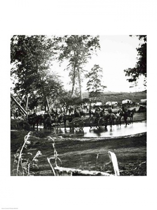 Federal Battery Fording A Tributary of The River Rappahannock on Battle Day Poster Print - 24 x 36 in. - Large